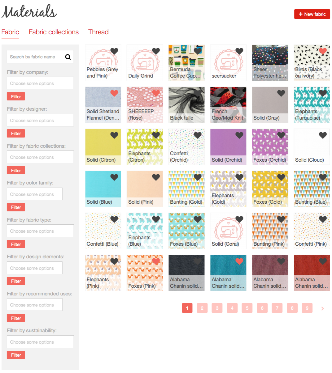 Fabrics database
