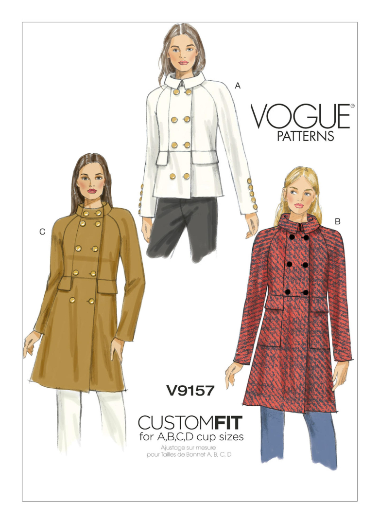 V9157 | Misses' Double-Breasted Coats | Textillia