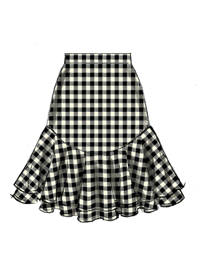 M7287 | Misses' Tiered-Flounce Skirts | Textillia