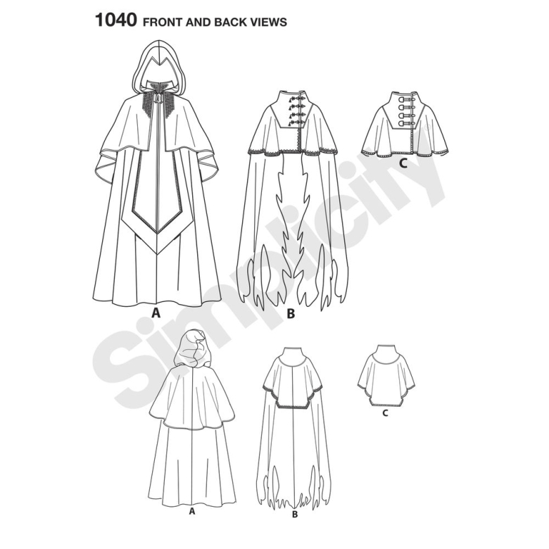 1040 | Misses' and Men's Cape Costumes | Textillia