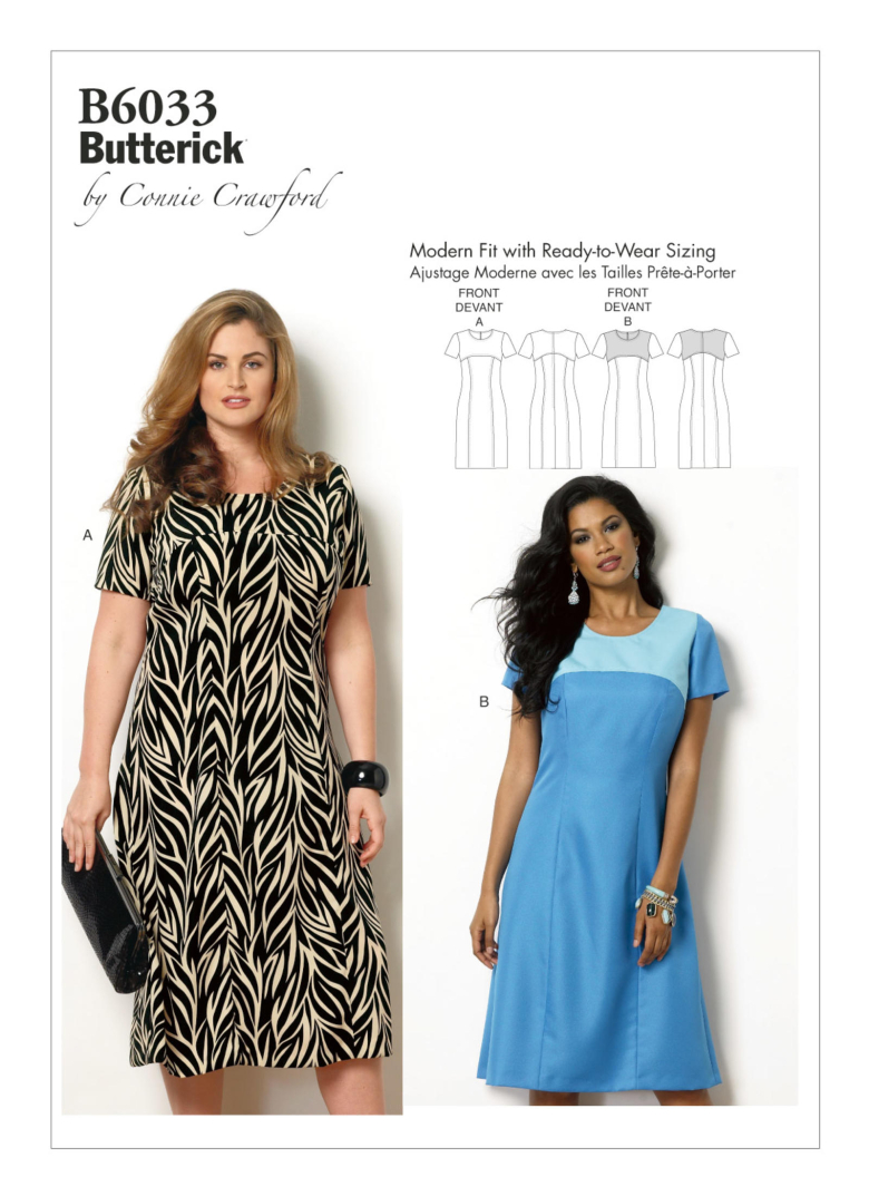 B6033 | Misses'/Women's Short Sleeve Yoke Dresses | Textillia