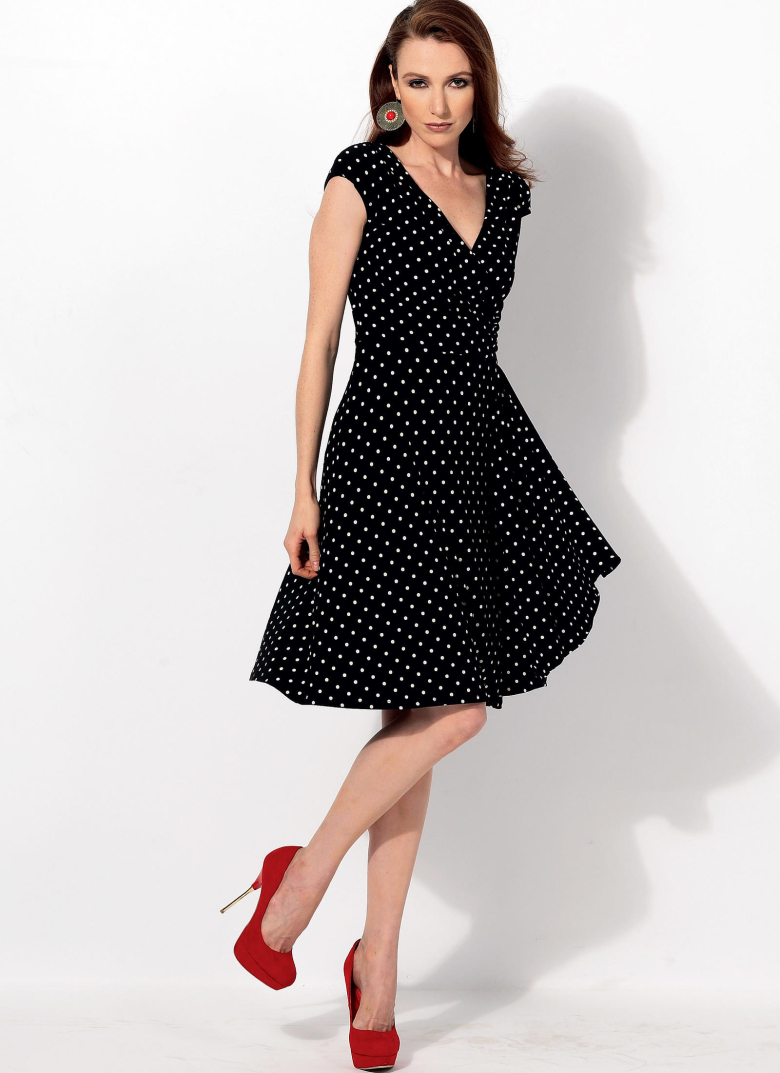 M6713 | Misses'/Women's Mock-Wrap Dresses | Textillia