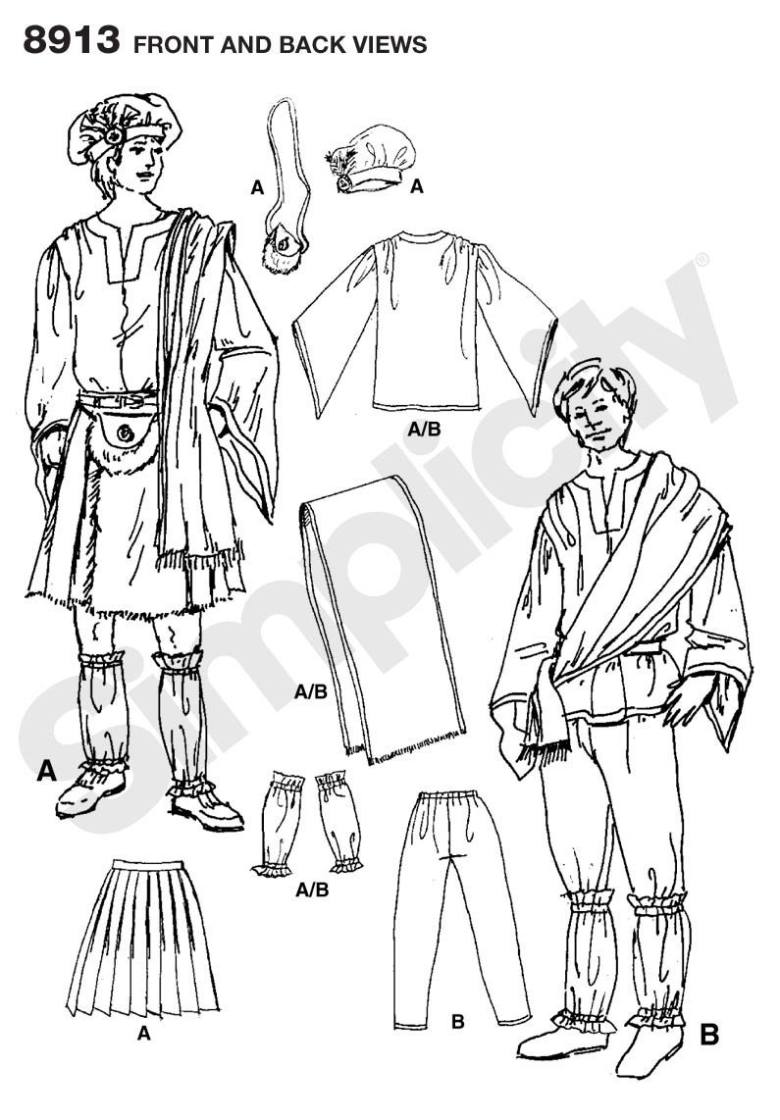 8913 | Men's Celtic Costumes | Textillia
