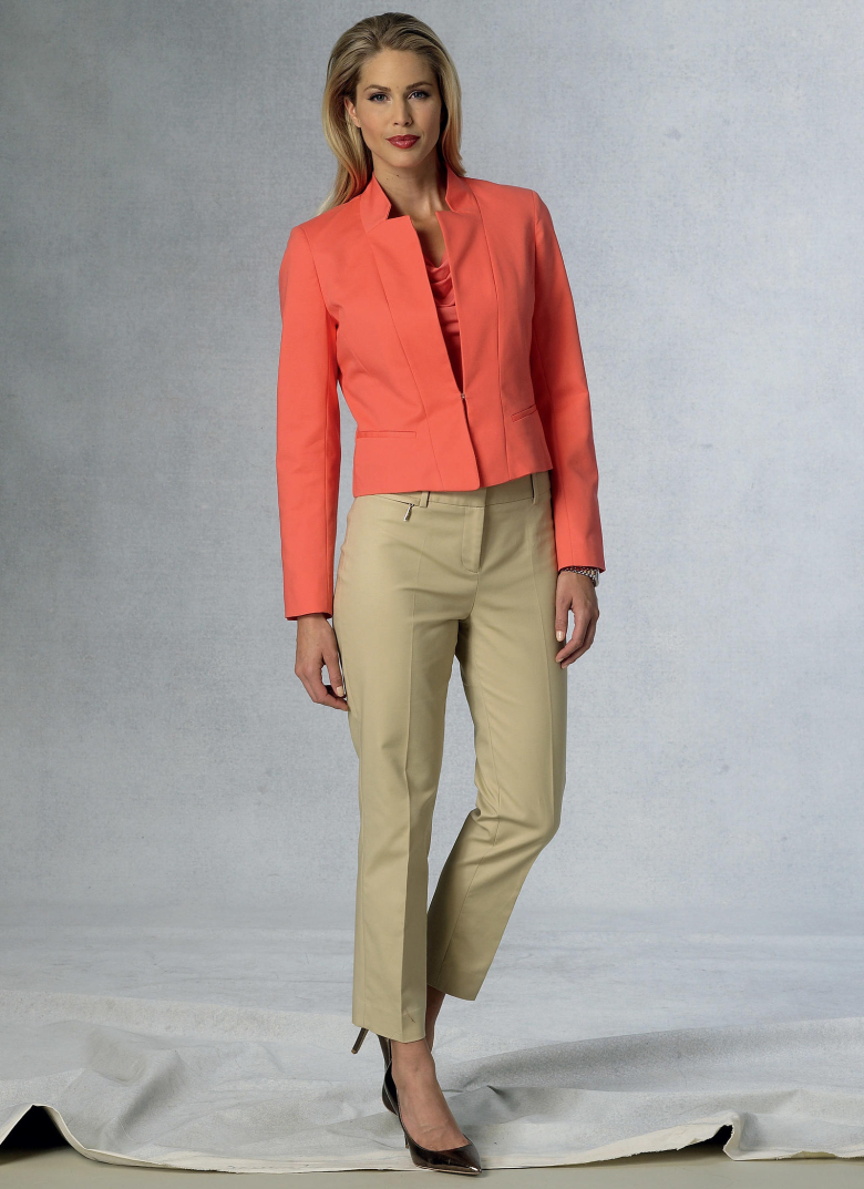 V1439 | Misses' Inverted Notch-Collar Jacket and Pants | Textillia