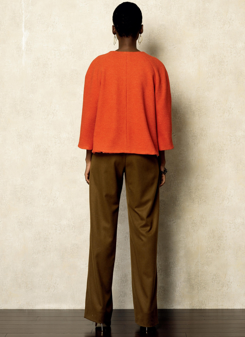 V8937 | Misses' Collarless Raglan Sleeve Jackets and Pants | Textillia