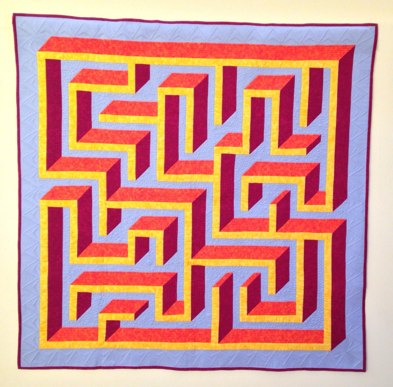 3D Maze Quilt Pattern Hidden Paths Textillia