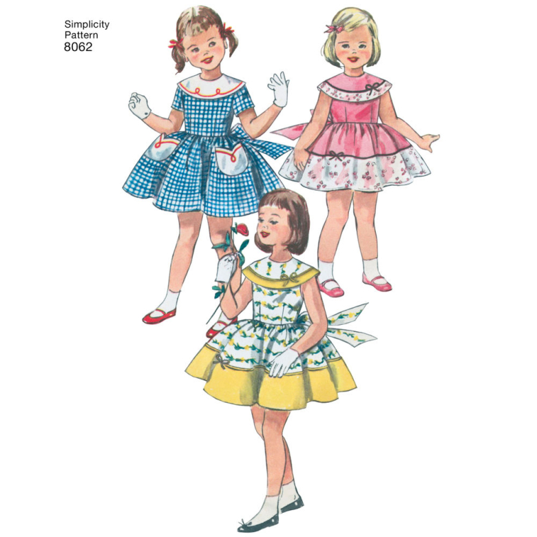 8062 Vintage 1950s Dress for Toddler and Child Textillia