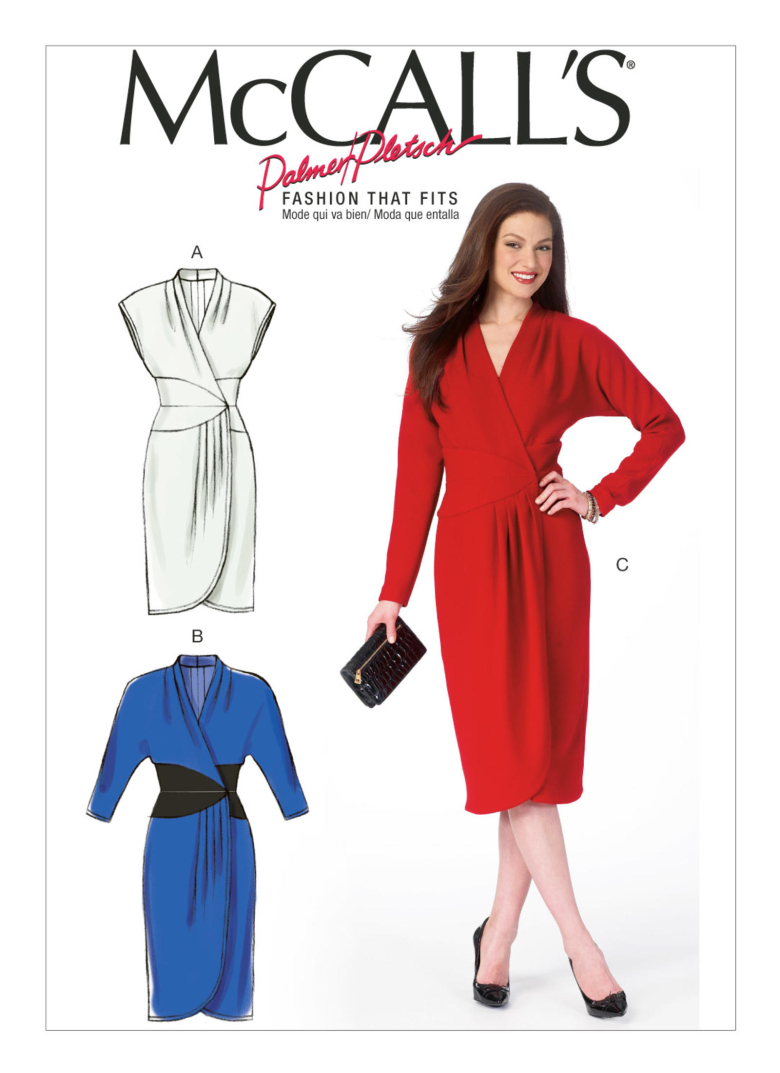 M6986 Misses Dolman Sleeve Wrap Dresses Textillia