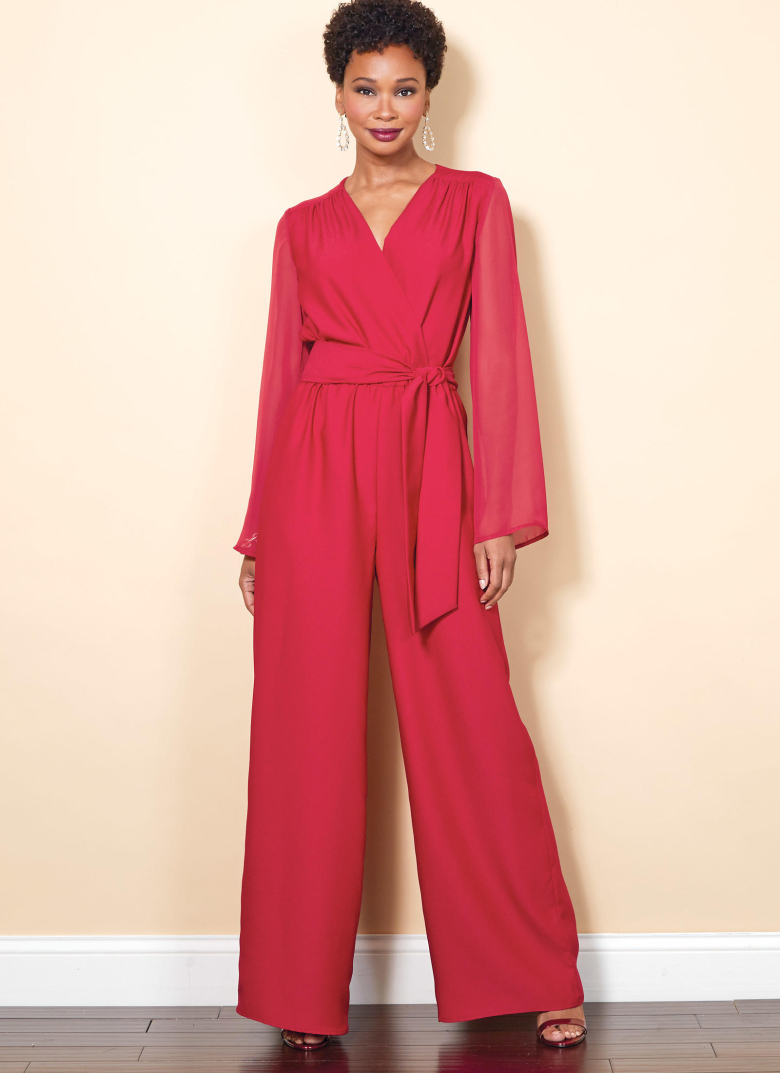 B6522 | Misses'/Women's Jumpsuit And Sash | Textillia