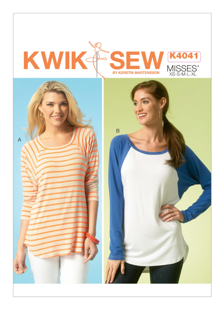 K4041 | Misses' Batwing Raglan Sleeve Tops | Textillia