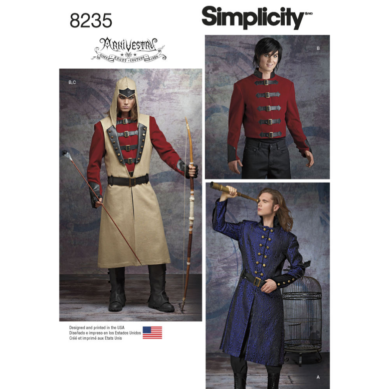 8235 Men s Cosplay Costume Pattern Textillia