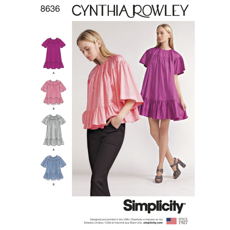 8636 Misses Dress and Top by Cynthia Rowley Textillia