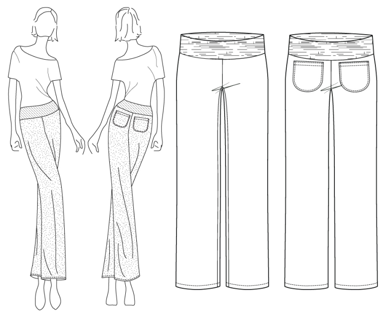 Maya Pants (Yoga Waistband) Sewing Pattern (PDF) - Designer Stitch