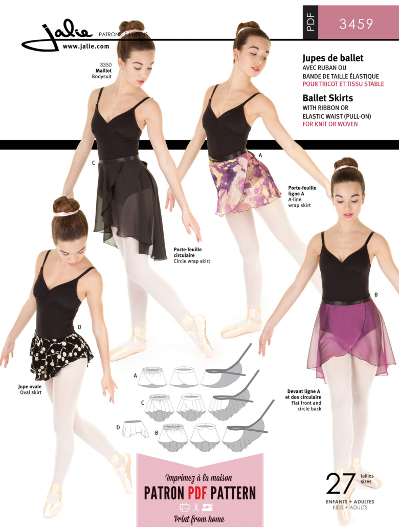 Long ballet wrap skirt pattern sale