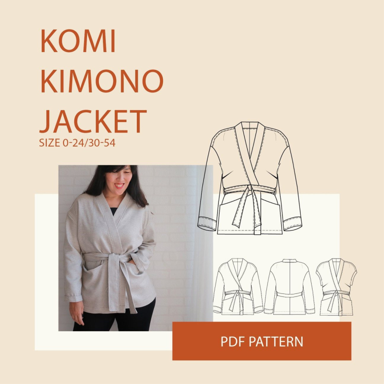Wardrobe by Me Komi Kimono Jacket Downloadable Pattern