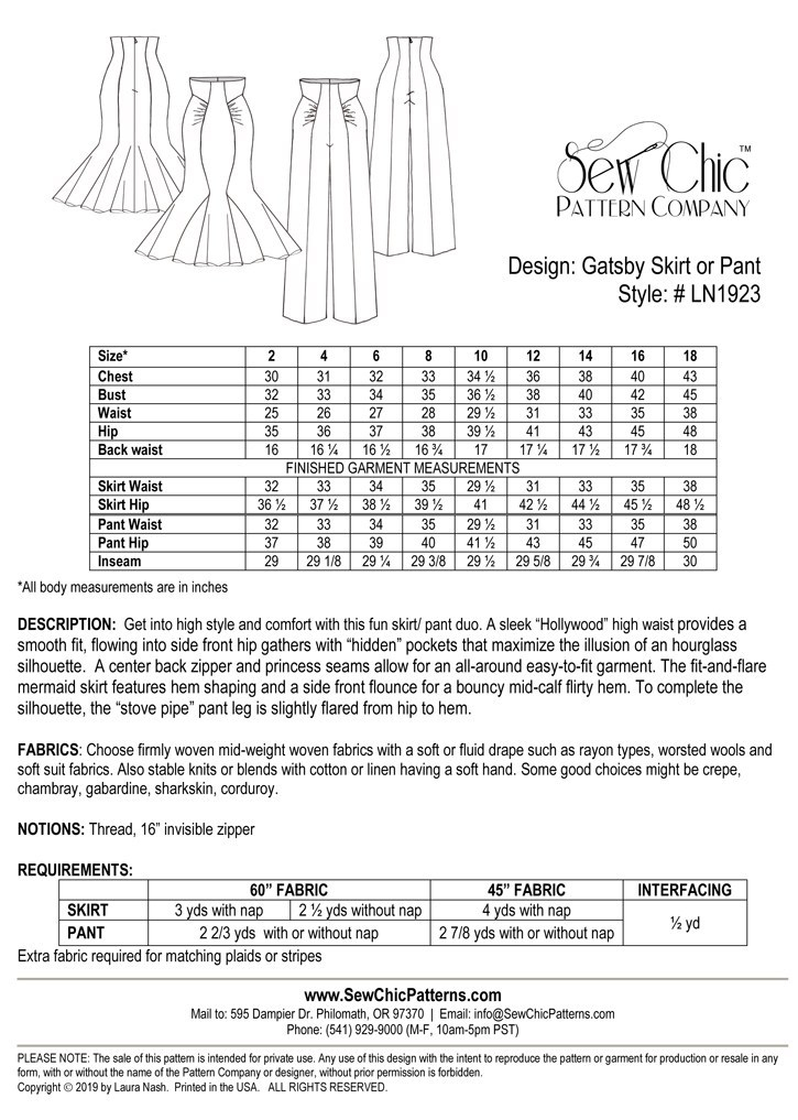 Sew Chic Pattern Company: Pattern Tour: Sew Chic Patterns & LN1923