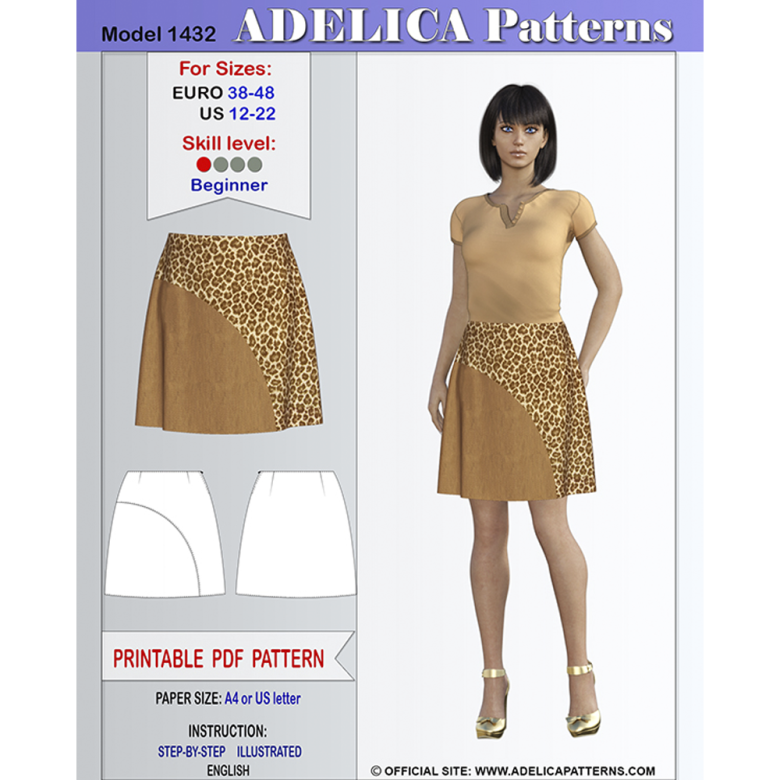 No Zipper Half Circle Elastic Waistband Skirt Sewing Pattern For Sizes 12 22 Textillia 