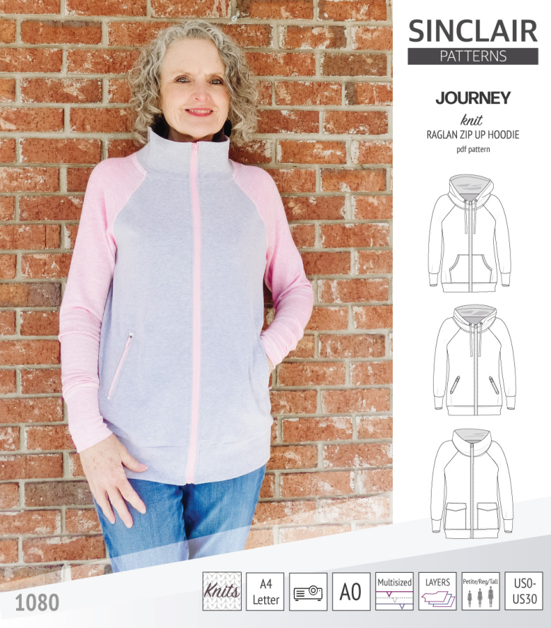 Journey Zip Up Knit Raglan Hoodie | Textillia