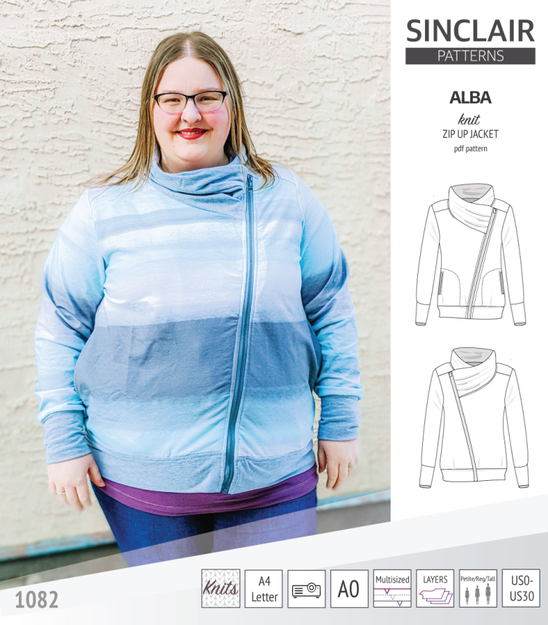 Alba Zip Up Knit Asymmetrical Jacket | Textillia