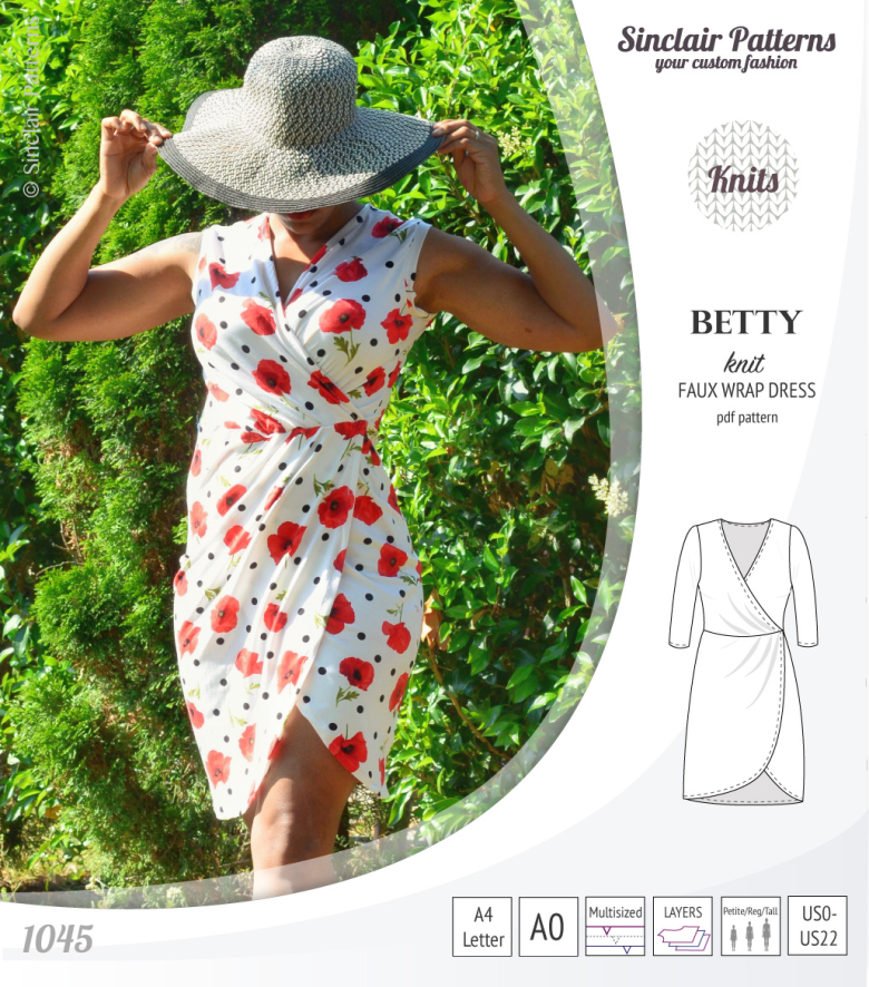 Betty Faux Wrap Knit Dress
