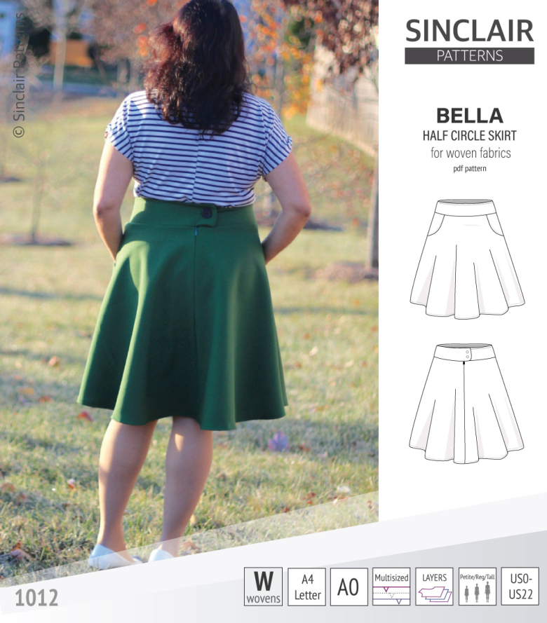 Women's Semicircle Skirt Pattern  Skirt Sewing Pattern for Women