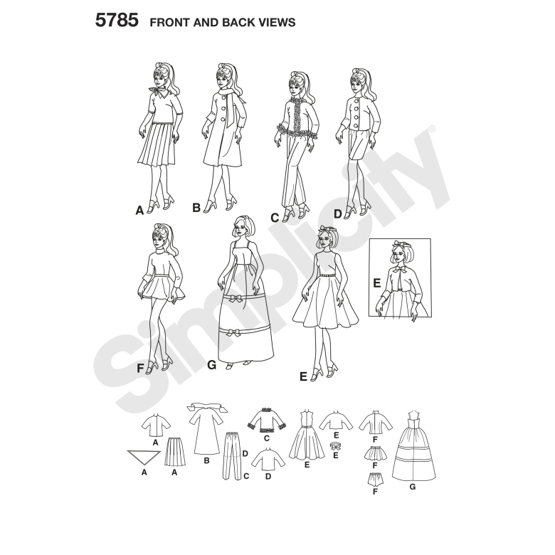 Simplicity 7073- Sewing for Dummies Doll Clothe