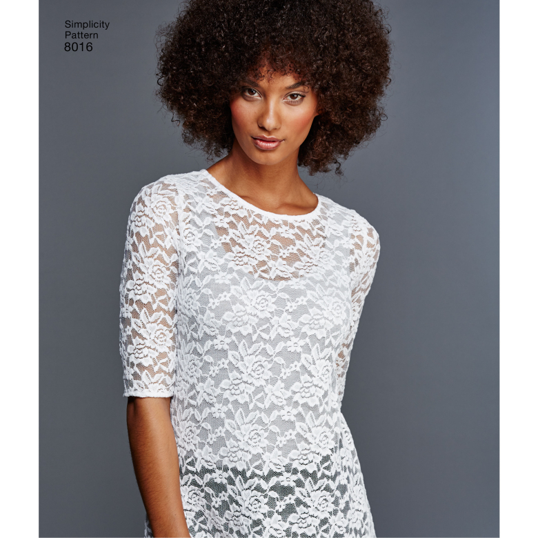 8016 Misses' Knit Tops with Lace Variations Textillia