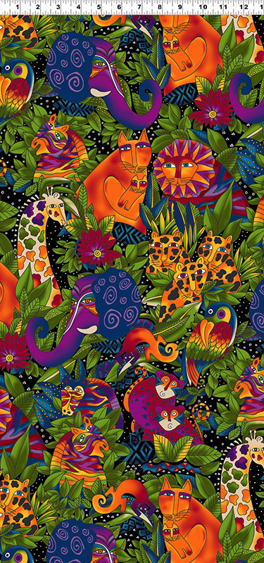 LAUREL BURCH JUNGLE SONGS WILD ONES factory FABRIC large pattern fabric 4+ yards