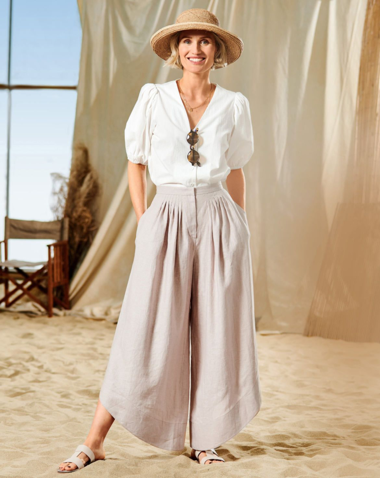 Cotton , Linen Gaucho Pants 101, Burda Style 07/21 July 2021