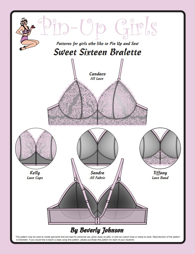 PB-8416, Sweet Sixteen Bralette Pattern Collection