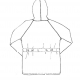 line drawing of the jacket, back