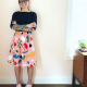 Lisa Congdon in a skirt made of her fabric for Nerida Hansen