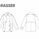 GRASSER №826 Jacket sewing pattern, line drawing