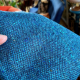 Close-up of fabric, blue tweed