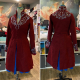 Photos of the front and back views of Sewstine's Kefta coat, on a dress form.