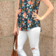 Trevi top, full body with white jeans