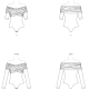 linework of close-fitting bodysuits with off-the-shoulder ruched cowl necks