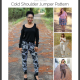 Cold shoulder jumper  pattern cover page showing options for long and short pant, skirt, and either long, short or 3/4 sleeve