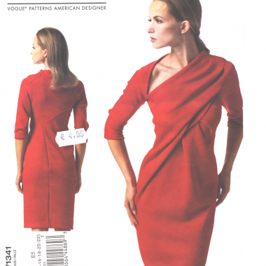 Donna Karan Womens Fitted Sheath Dress Mock Wrap OOP Vogue 